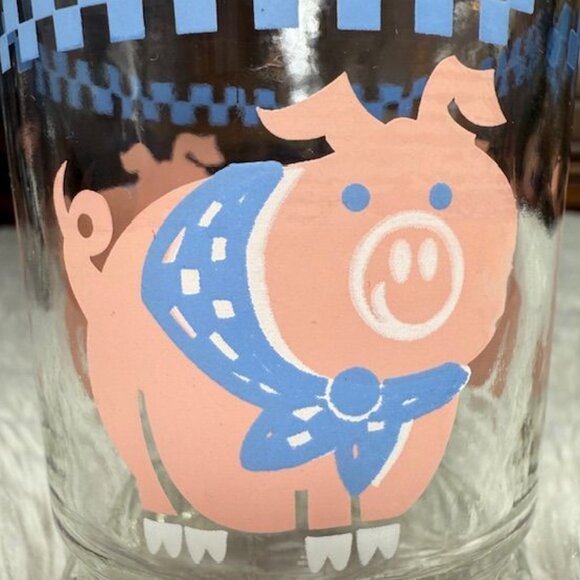Vintage 5pc Country Cow Country Pig Glass Set - Picture 8 of 12